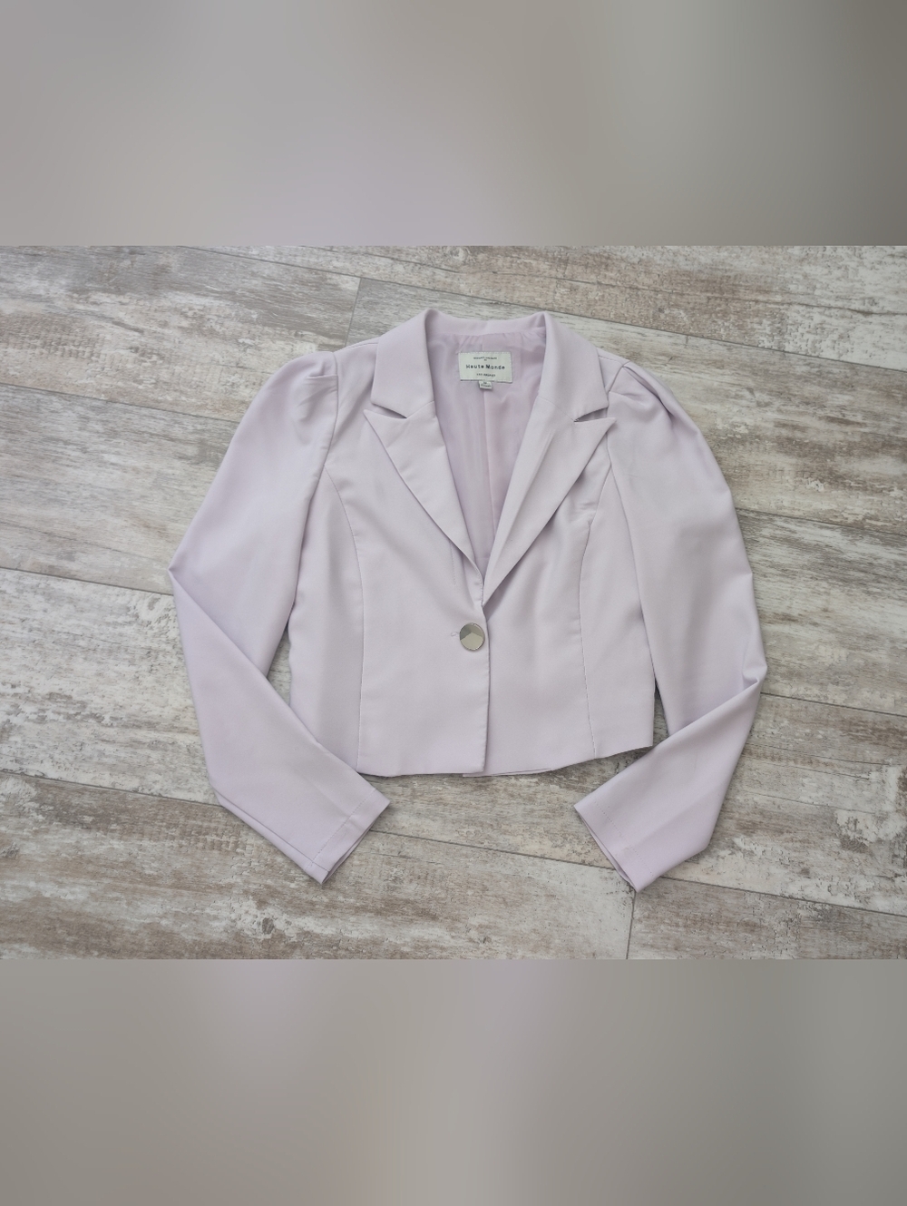 Haute Monde Lilac Cropped Blazer Jacket